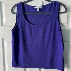St John Collection Purple Wool/Rayon Knit Sleeveless Top